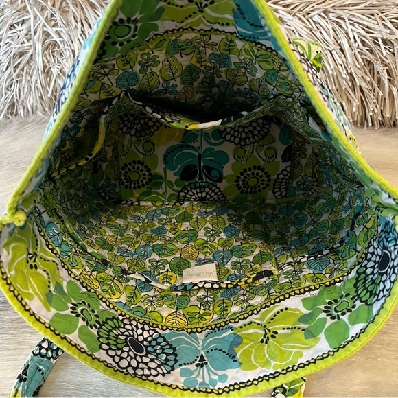 VERA BRADLEY Limes Up 2012 Large Toggle Tote 2 Handles Y2K Yellow Green Floral - Picture 14 of 16